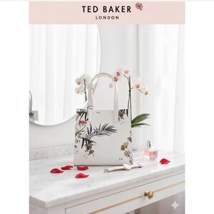 Ted Baker The Icon White Floral Print Small Tote Bag NWT